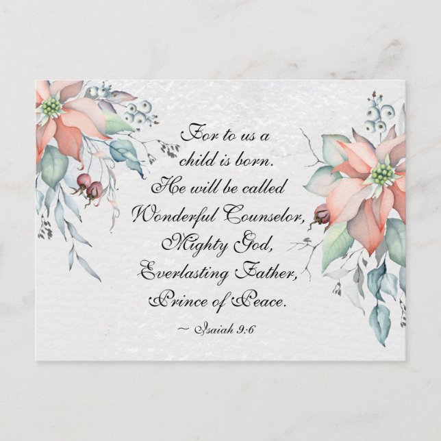 Isaiah 9:6 Er wird als wunderbar bezeichnet... Wei Postkarte (Vorderseite)