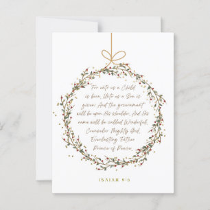 Isaiah 9:6 Für uns a Kinderweihnachtsfest Christli Postkarte
