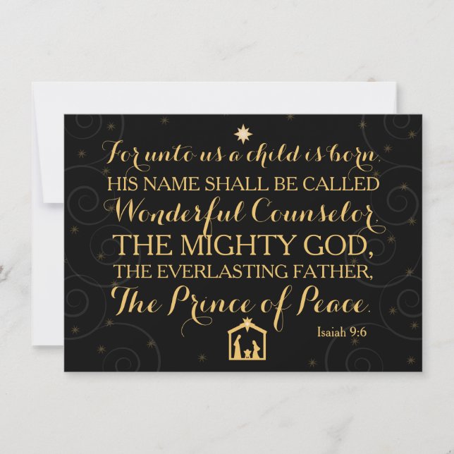 Isaiah 9:6 Für uns ist ein Kind Geboren Einladung (Vorderseite)
