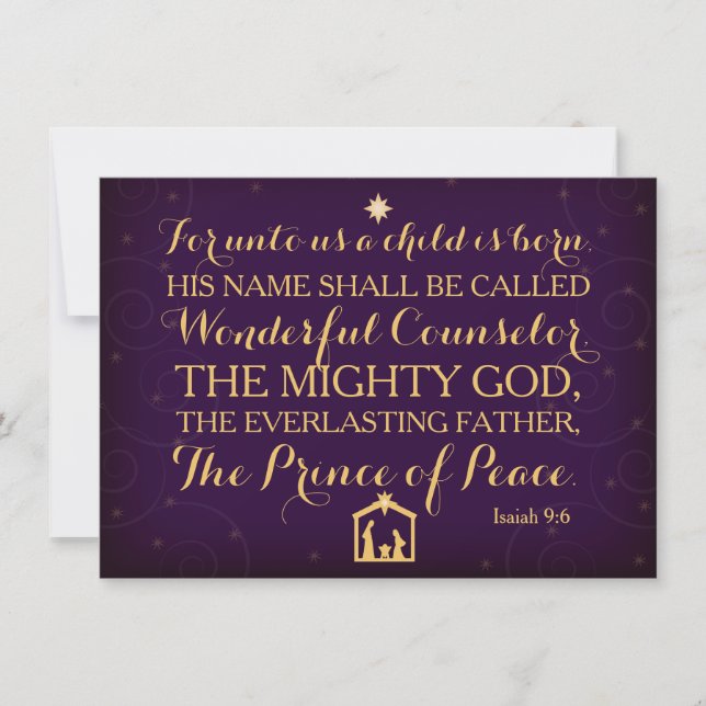 Isaiah 9:6 Für uns ist ein Kind Geboren Einladung (Vorderseite)