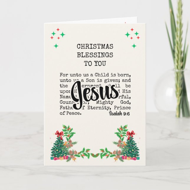 ISAIAH 9:6 Für uns Jesus Christliche Weihnachten (Vorderseite)