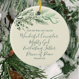 Isaiah 9:6 Personalisiert Modern Pine Christmas Ge Keramik Ornament