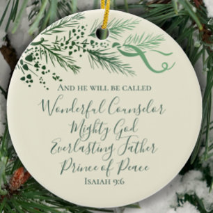 Isaiah 9:6 Personalisiert Modern Pine Christmas Ge Keramik Ornament