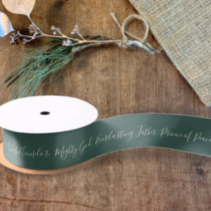 Isaiah 9:6 Prince of Peace Elegant Grünen Weihnach Satinband
