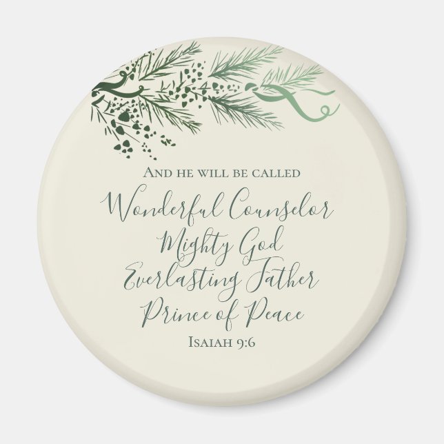Isaiah 9:6 Prinz des Friedens Elegante Weihnachten Magnet (Vorne)
