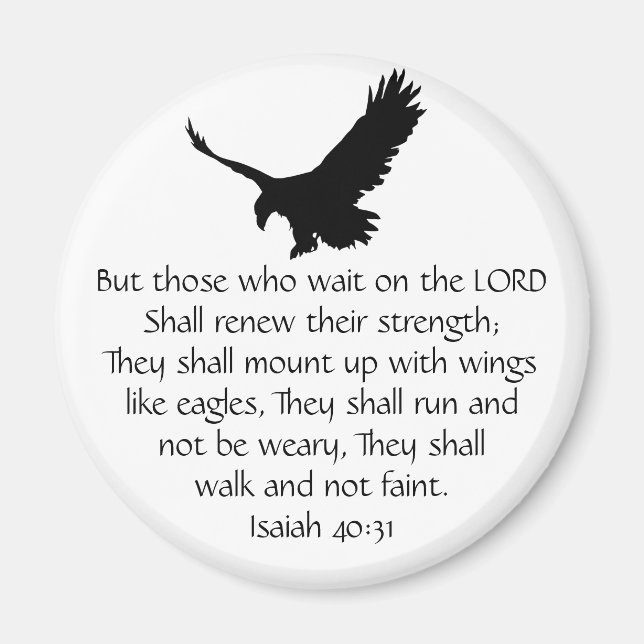 Isaiah Bible Scripture wartet auf den Lord Eagle Magnet (Vorne)
