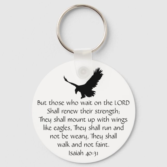 Isaiah Bible Scripture wartet auf den Lord Eagle Schlüsselanhänger (Vorderseite)