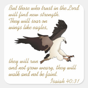 Isaiah Bible Verse Quadratischer Aufkleber