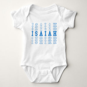 Isaiah Blue Personalisiert Repeat Name Baby Strampler