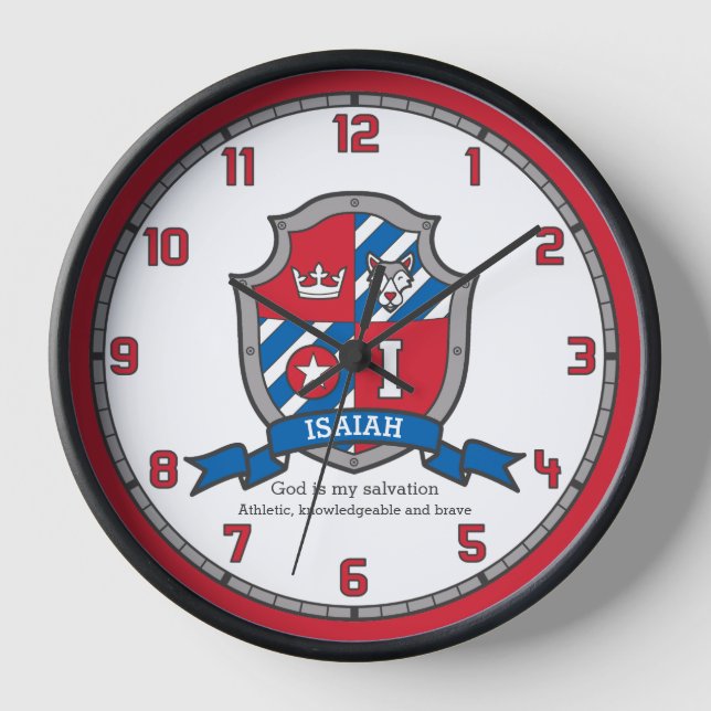 Isaiah Jungs nennen Buchstaben I Wappen Uhr (Vorderseite)