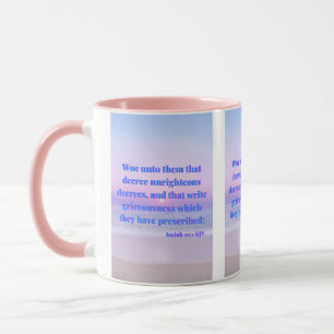 Isaïe 10:1 KJV Bible Verse Pic Mug Deux Tons
