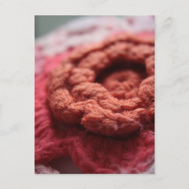 Isaïe 1:18 Crochet Rouge Fleur Carte Postale (Devant)