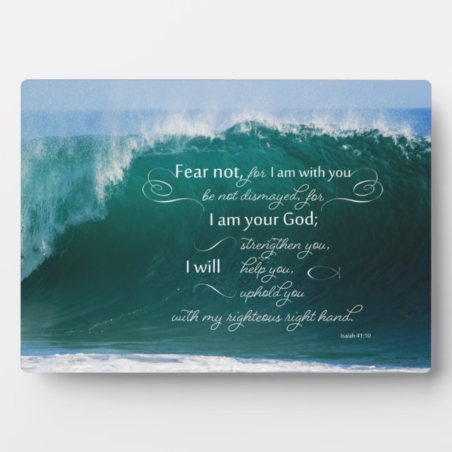Isaïe 41 10 Bible Verse Easel Plaque (Devant)