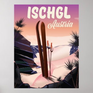 Ischgl Austria Vintages Skiposter. Poster