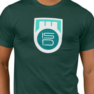 ISD Herren Türkis Türkis Logo Streetwear Retro T-Shirt