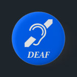 ISD TAUB BUTTON<br><div class="desc">Weißes internationales Symbol für das taube über der weißen Beschriftung "TAUB" auf mittlerem blauem Hintergrund.</div>