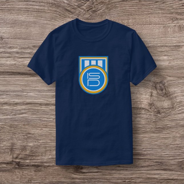 ISD Unisex Blue White Gold Logotype T-Shirt (Von Creator hochgeladen)