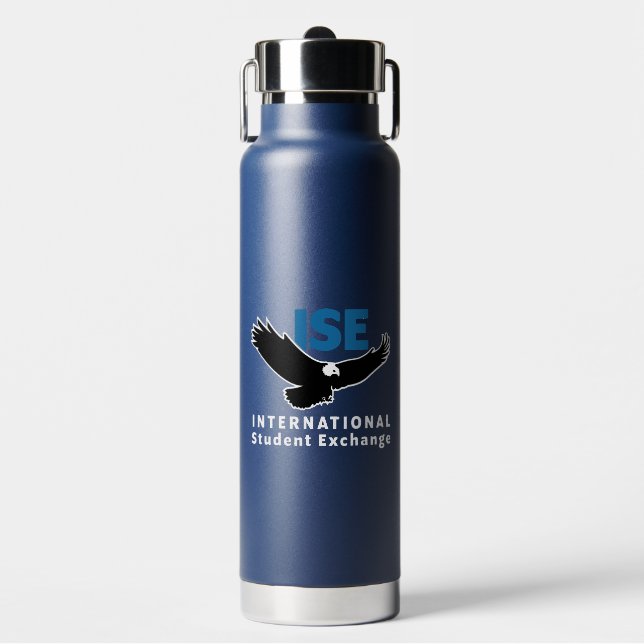 ISE-Flasche mit eingeatmtem blauem Wasser Trinkflasche (Vorderseite)