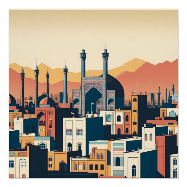 Isfahan in Grafik Poster (Vorderseite)