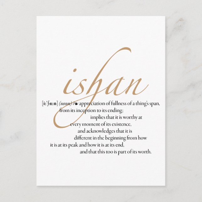 Ishan Postcard (groß) Postkarte (Vorderseite)