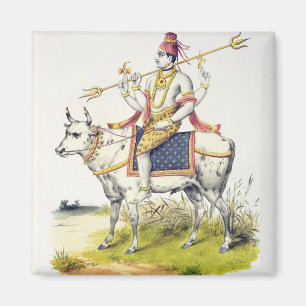 Ishana oder Shiva, in Gravur von C. de Motte (1785 Magnet