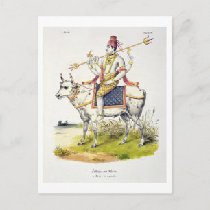 Ishana oder Shiva, in Gravur von C. de Motte (1785 Postkarte