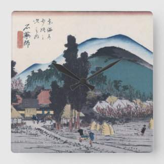 Ishiyakushi durch Hiroshige Japaner Ukiyo-e Quadratische Wanduhr