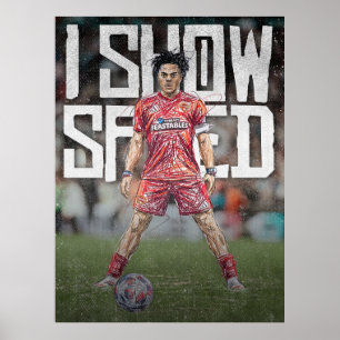 ishowspeed Inspirierte Fußballillustration Poster