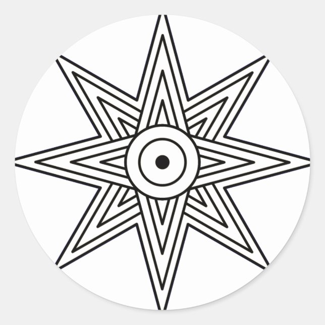 Ishtar-Sternsymbol Runder Aufkleber (Vorderseite)