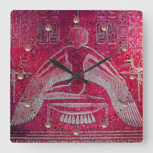 ISIS, antikes Rot Quadratische Wanduhr