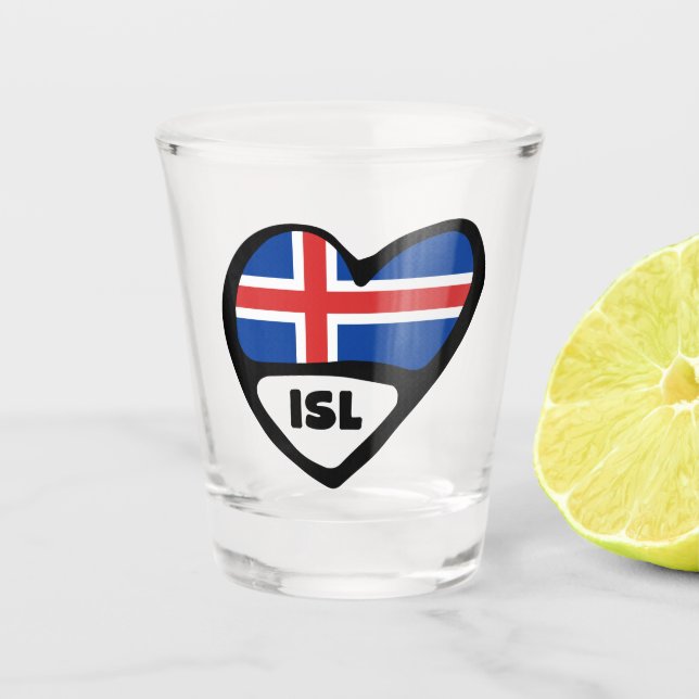 ISL-Ländercode Schnapsglas (Vorderseite)