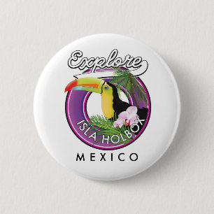Isla Holbox Beach mexico Reisepflaster Post Button