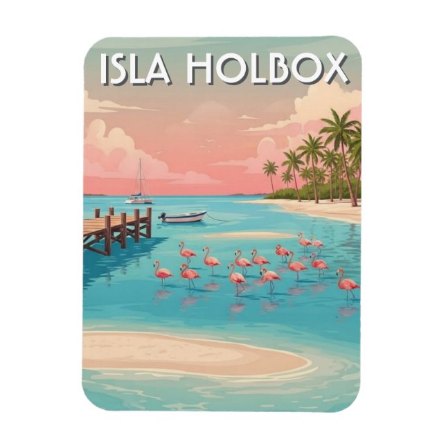 Isla Holbox Mexiko Reise Strand Magnet (Vertikal)