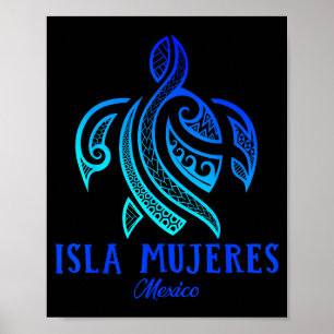 Isla Mujeres Mexiko Meeresschildkröte Tie Dye Hibi Poster