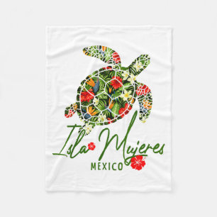 Isla Mujeres Mexiko Meeresschildkröte Tropischer H Fleecedecke