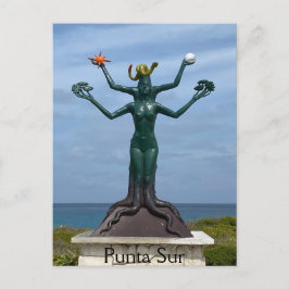 Isla Mujeres Postcard of Mayan Vishnu Postkarte