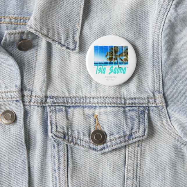 Isla Saona Beach Vintages Design Button (Beispiel)