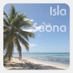 Isla Saona Karibisches Paradies Strand Quadratischer Aufkleber