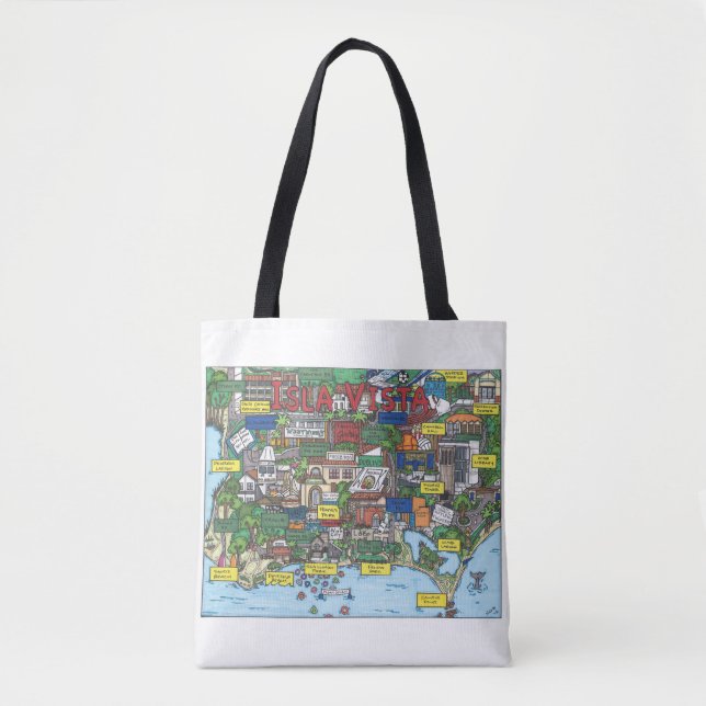 Isla Vista Map Tote Bag Tasche (Vorderseite)