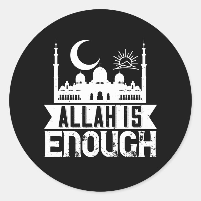 Islam - Allah ist genug Runder Aufkleber (Vorderseite)