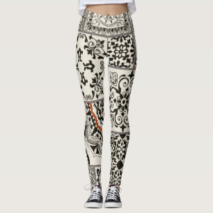 Islam Arabic Majolica Tiles Patchwork Leggings