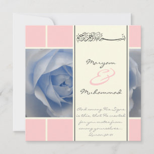 Islam blaue Rose Hochzeit Verlobung muslim einlade Einladung