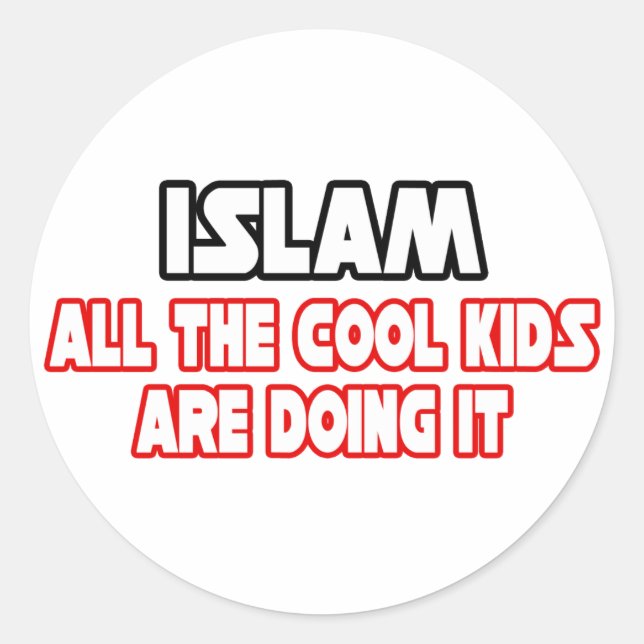Islam... Coole Kinder Runder Aufkleber (Vorderseite)
