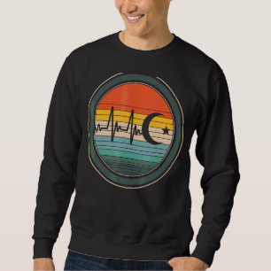 Islam Heartbeat Moon Crescent Arabi Sweatshirt