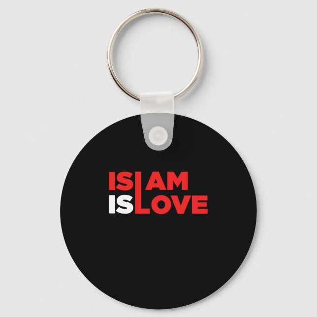 Islam ist Liebe muslimische Allah Hajj Mecca Mosch Schlüsselanhänger (Vorderseite)