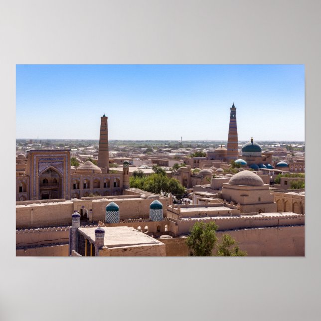Islam Khodja Moschee und Citadel Kunya-ark - Khiva Poster (Vorne)