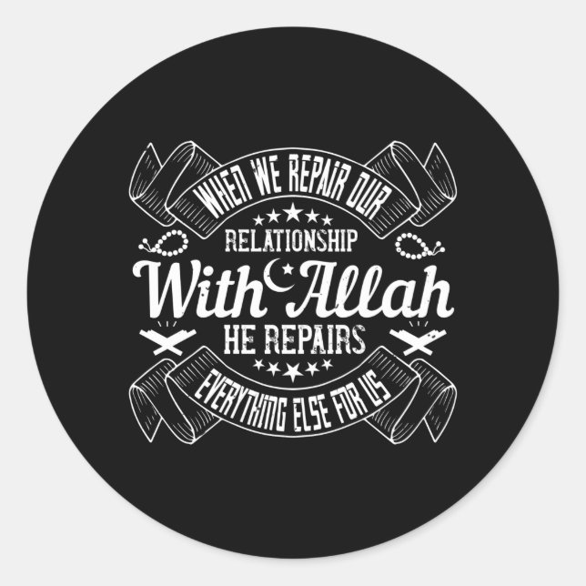 Islam - Reparatur deiner Beziehung zu Allah Runder Aufkleber (Vorderseite)