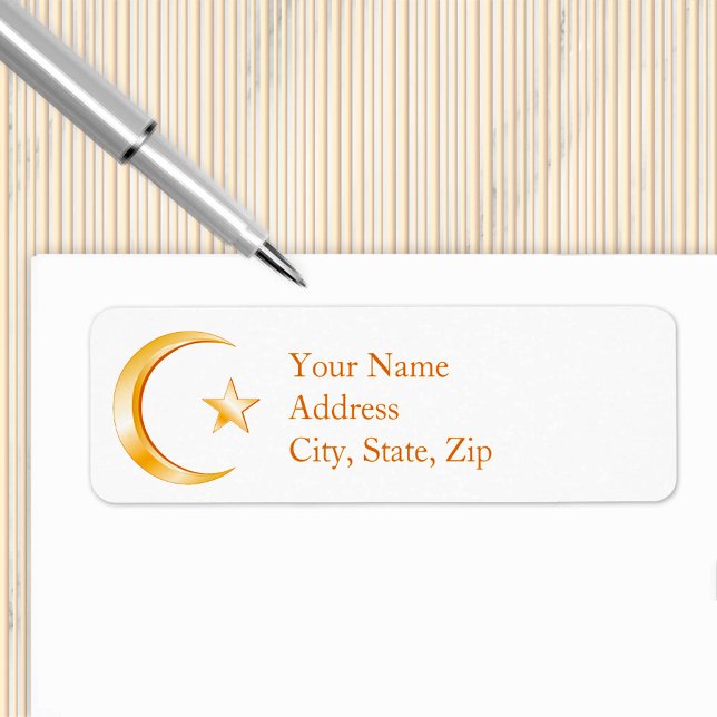 Islam-Symbol (Crescent moon and star, symbol of Islam. Customize with your text. )