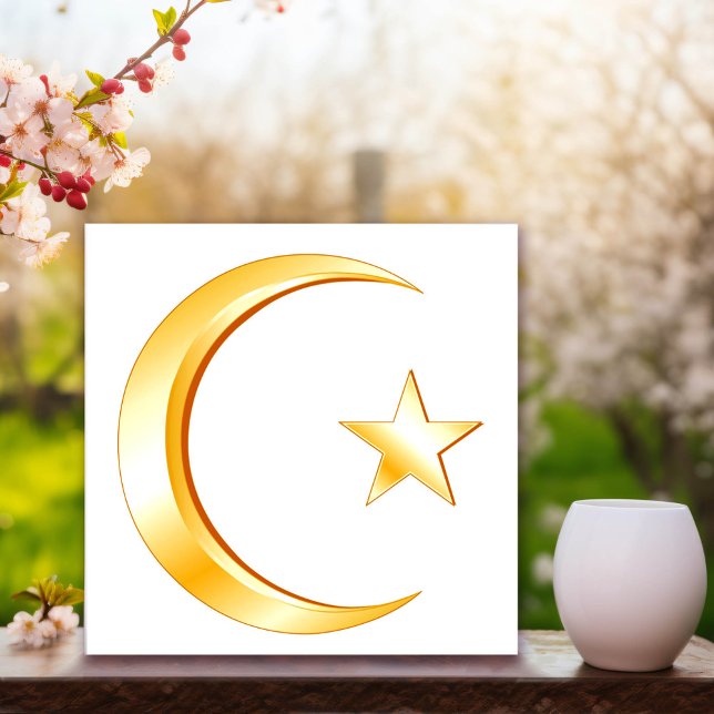 Islam-Symbol Fotodruck (Islam Symbol Photo Print.
Crescent moon and star, symbol of Islam. )