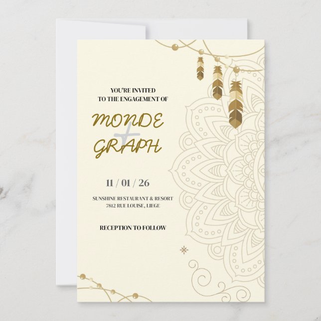 Islam Wedding Invitations Art (Devant)